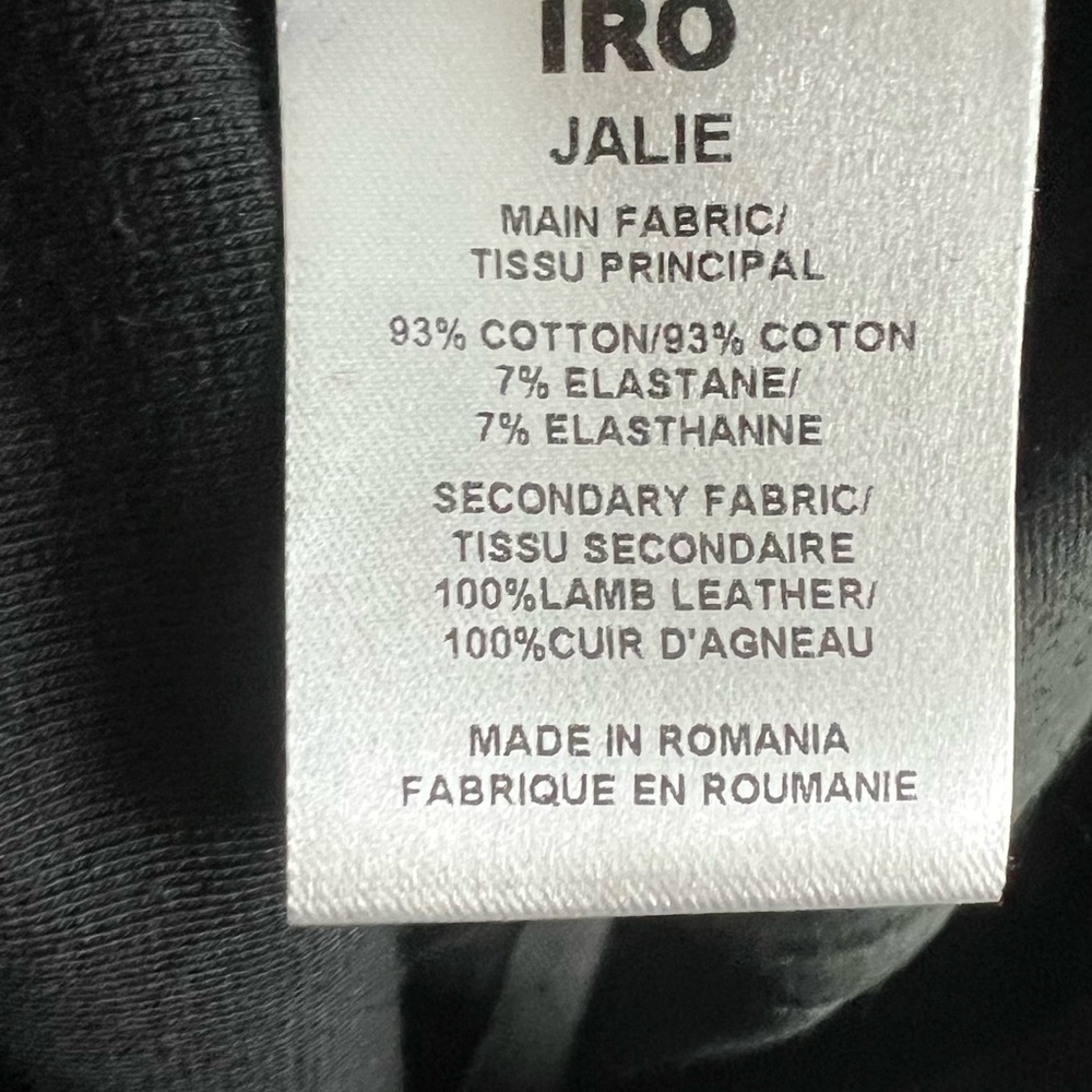 IRO Black Midi lamb leather and cotton with Wrap Design - Picture 11 of 13